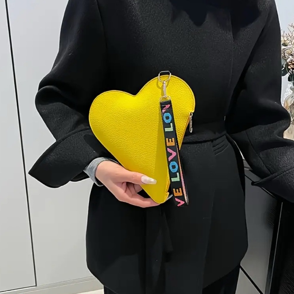 Heart-Shaped Clutches with Zipper Closure-One